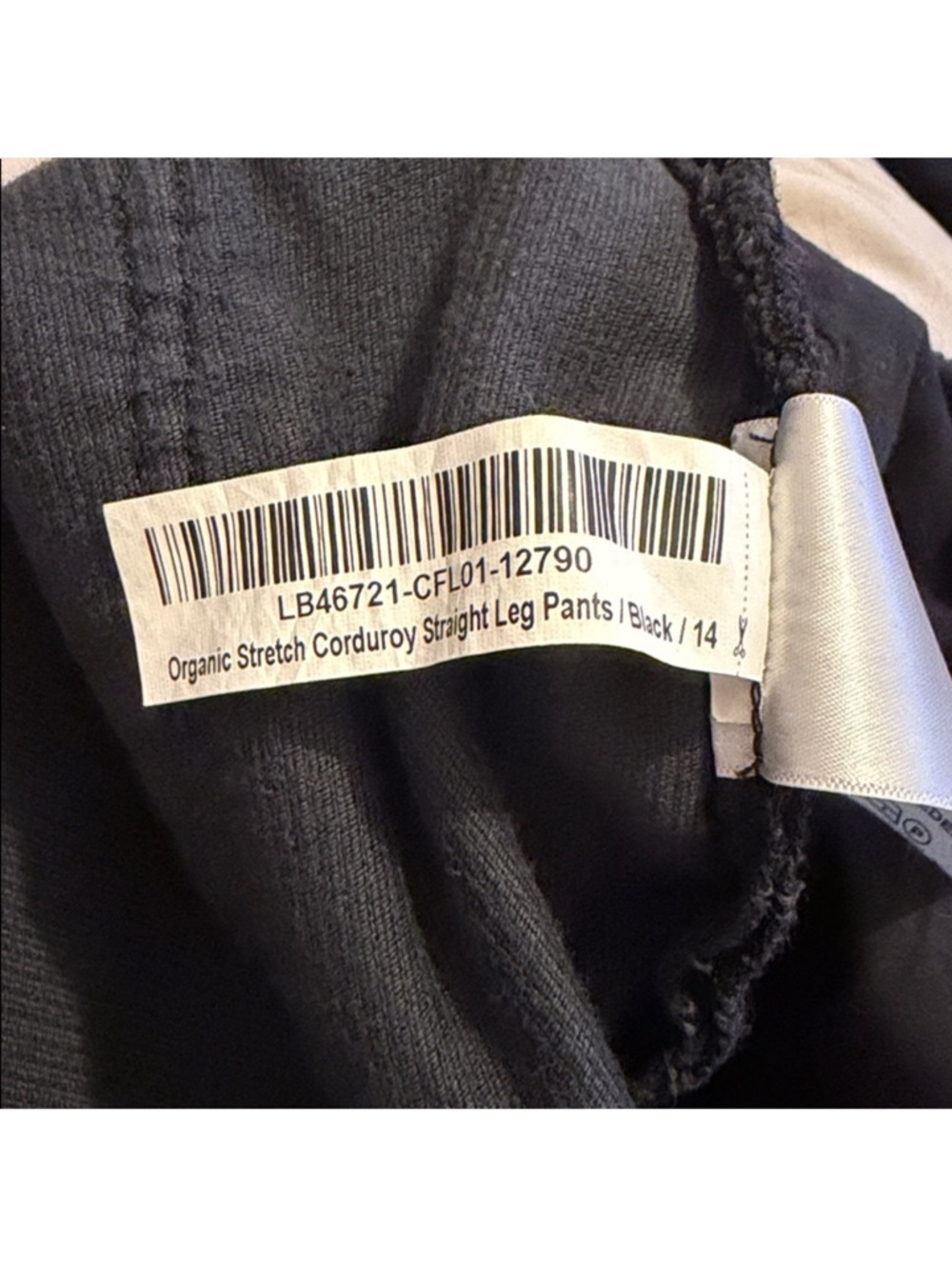 Quince Organic Stretch Corduroy
Straight Leg Pants in Black size 14 - Picture 6 of 7